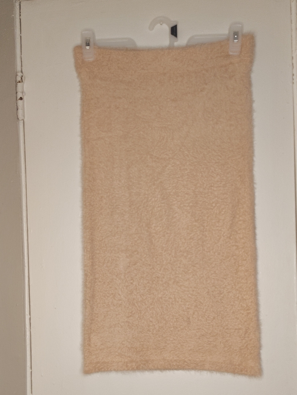 Plush Soft Pink Pencil Skirt for Women Size L